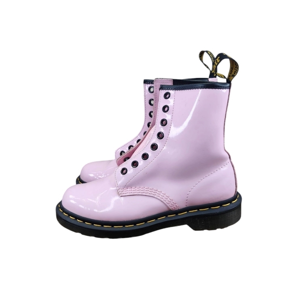 Dr. Martens 1460 Patent Leather Boots‎ in Pale Pink